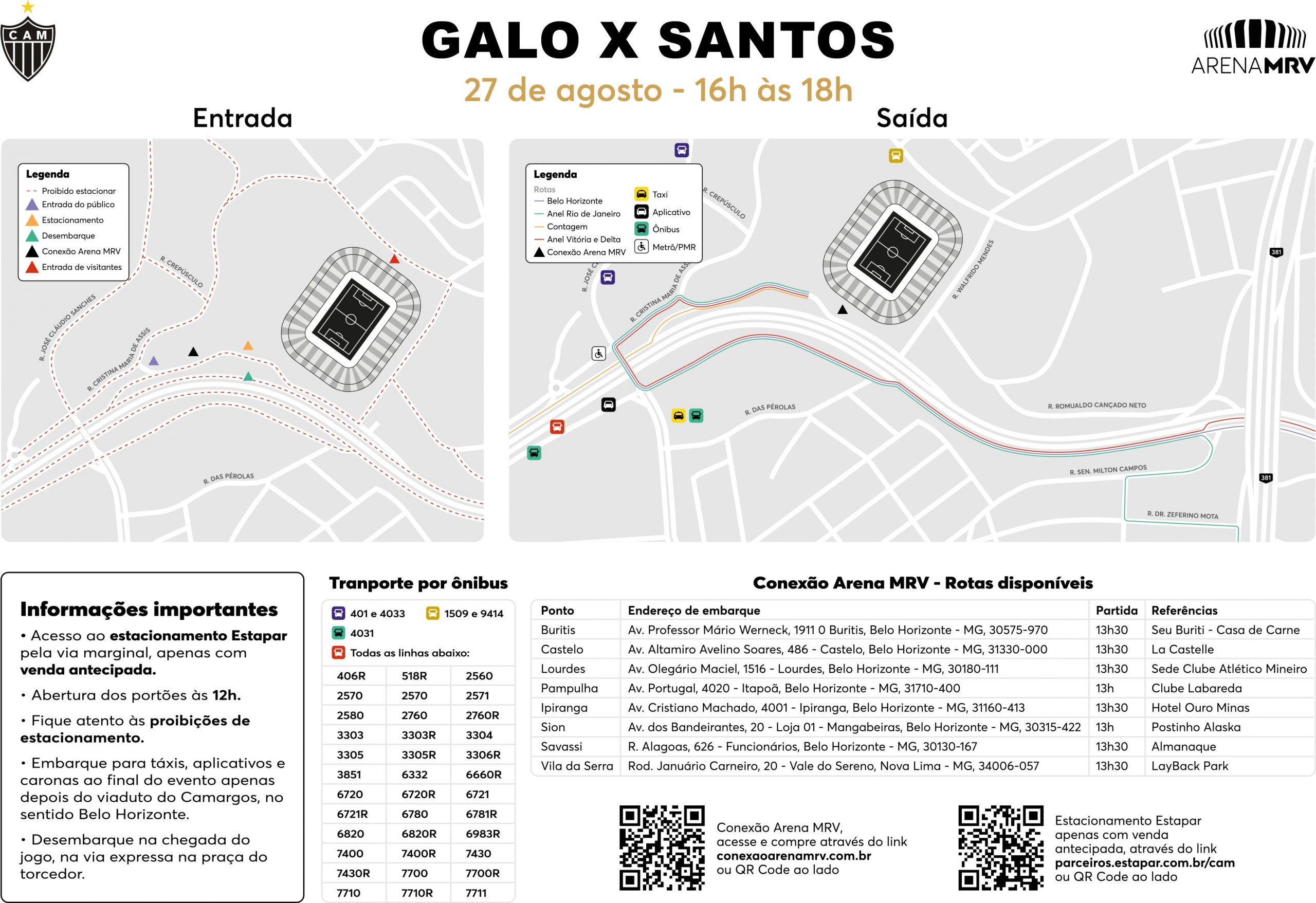 Confira informações de trânsito, serviço de ônibus, estacionamento e todos  os detalhes para o acesso à Arena MRV - FalaGalo