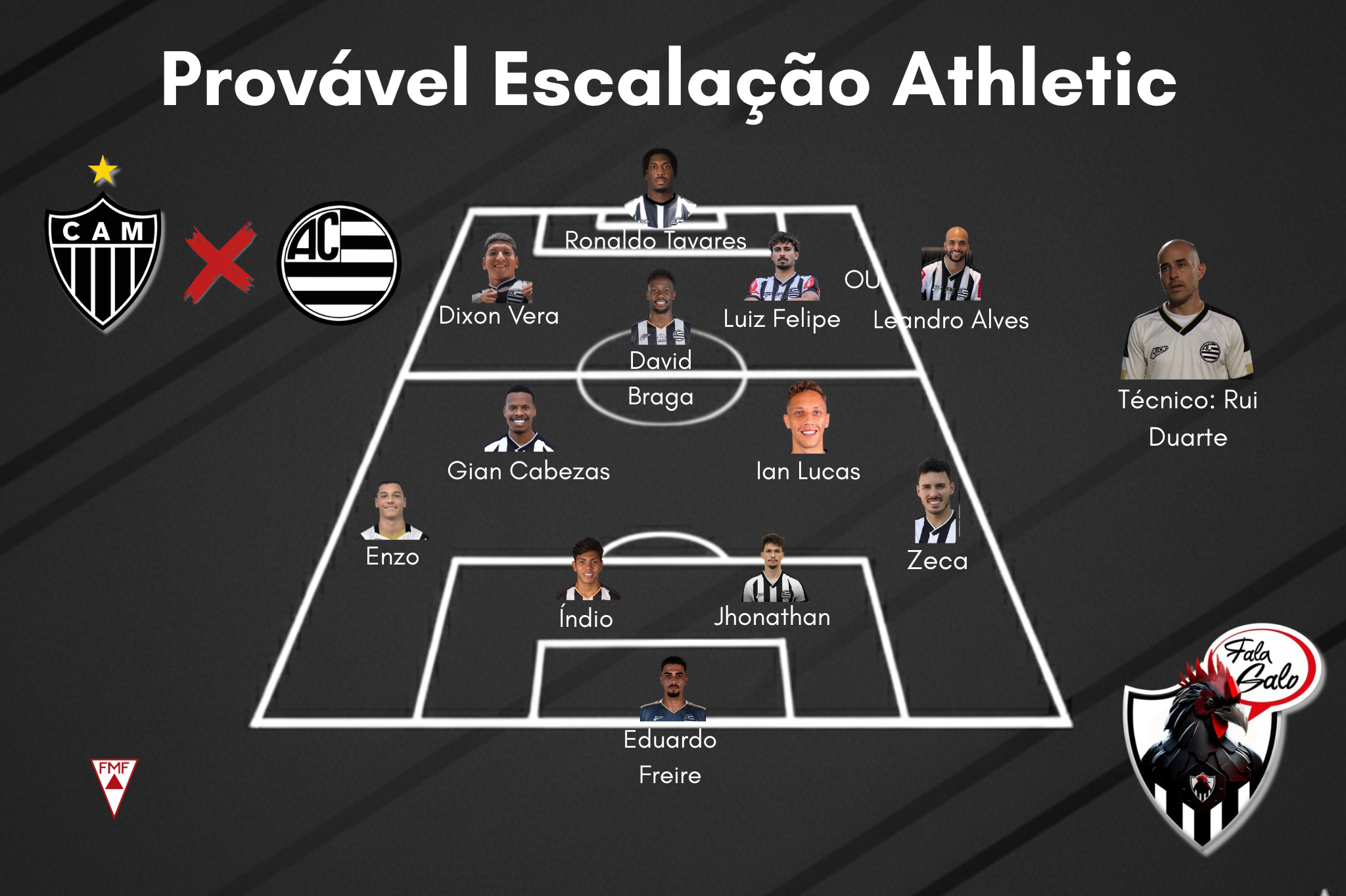 Confira o provável time titular do Athletic para enfrentar o Atlético.