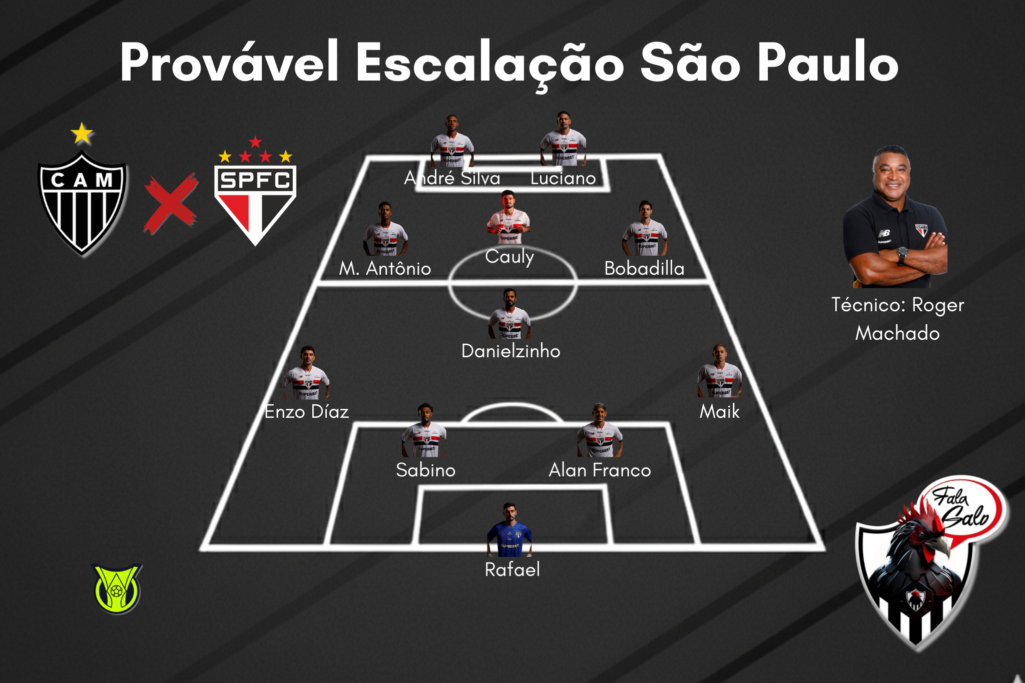 Confira o provável time titular do São Paulo para enfrentar o Atlético.