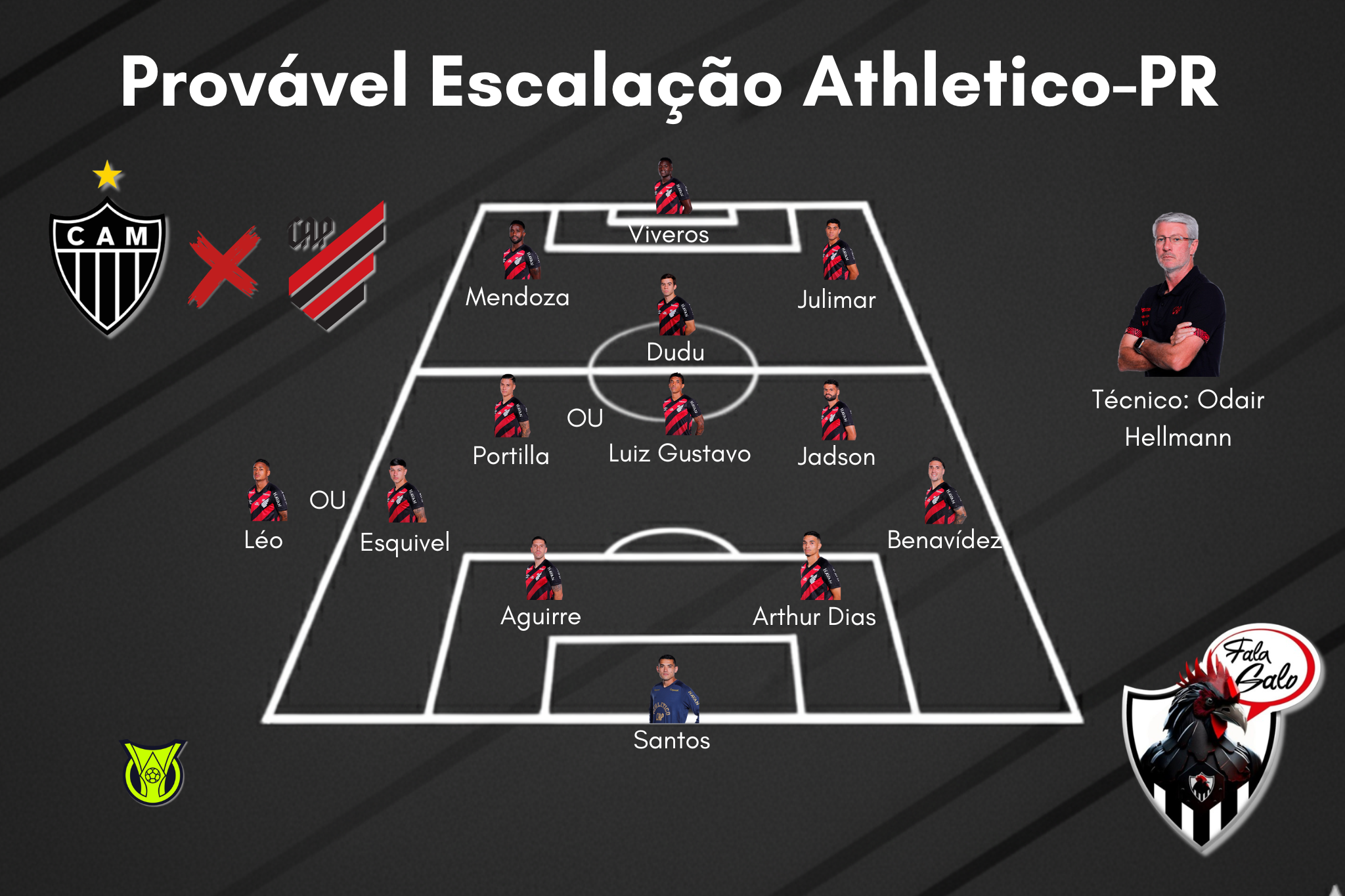 Confira o provável time titular do Athletico Paranaense para enfrentar o Atlético.