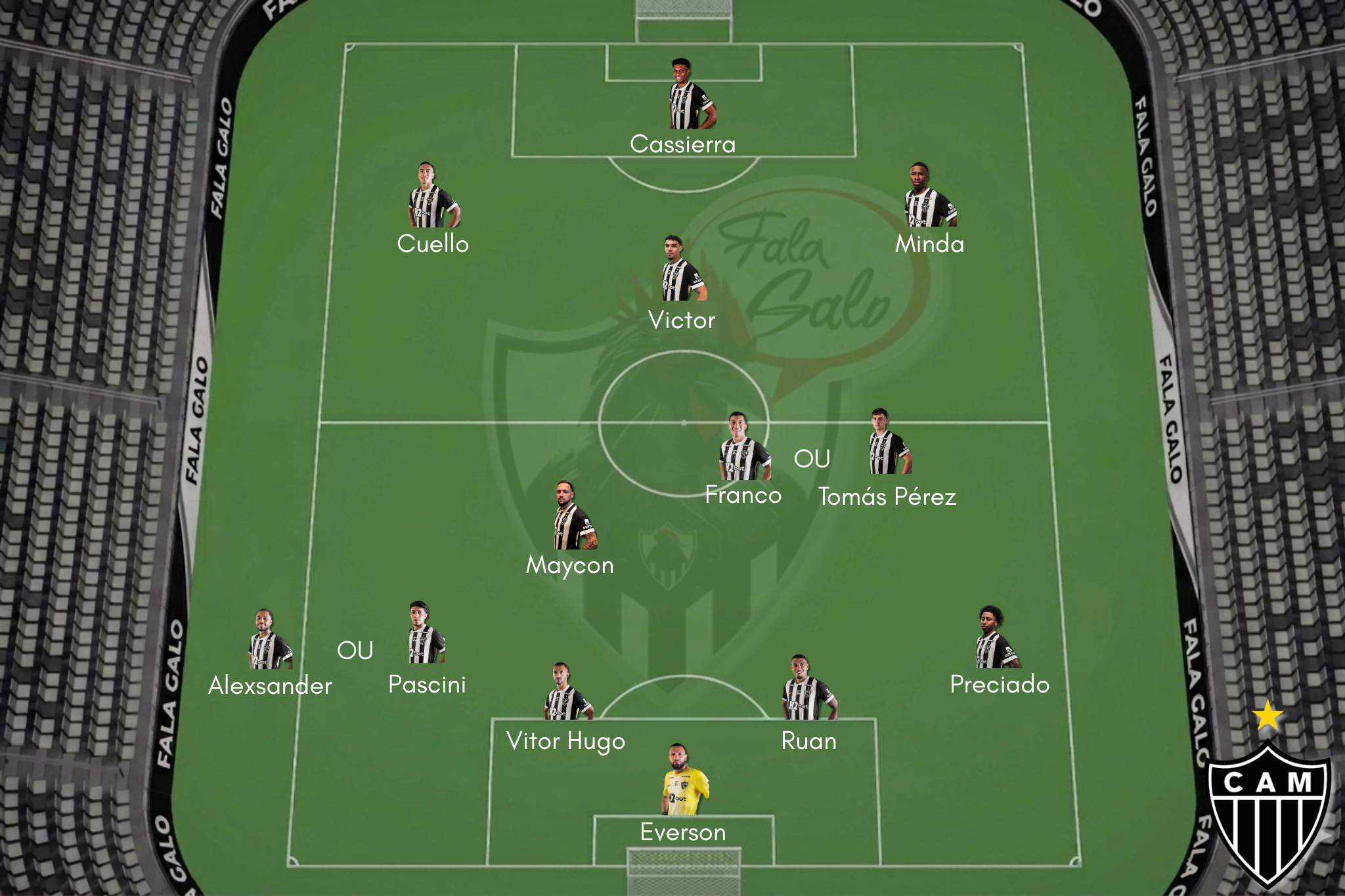 Provável escalação do Atlético para encarar o Flamengo, neste domingo (26).