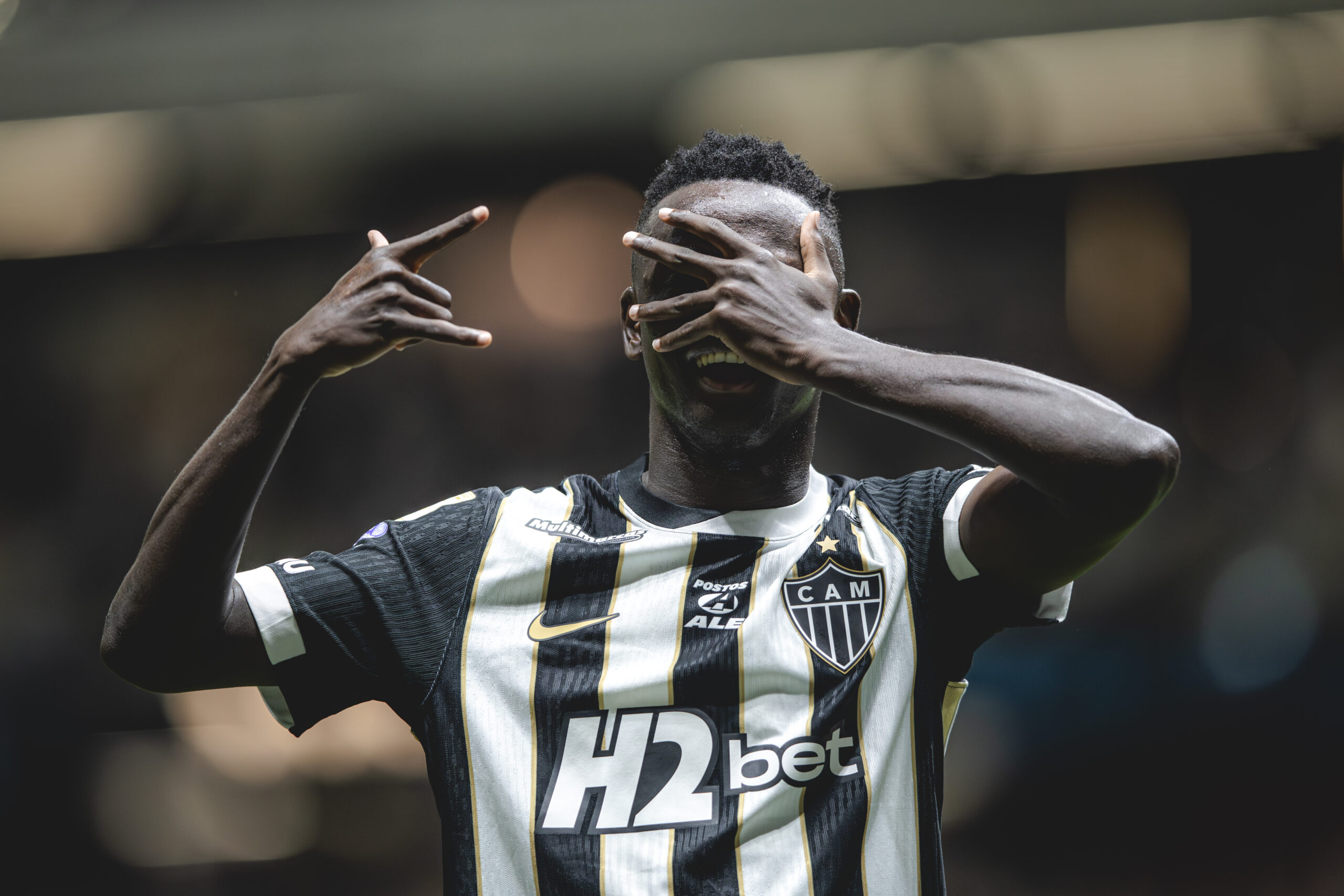 Mamady Cissé, em Galo x Mirassol (Foto: Pedro Souza / Atlético)